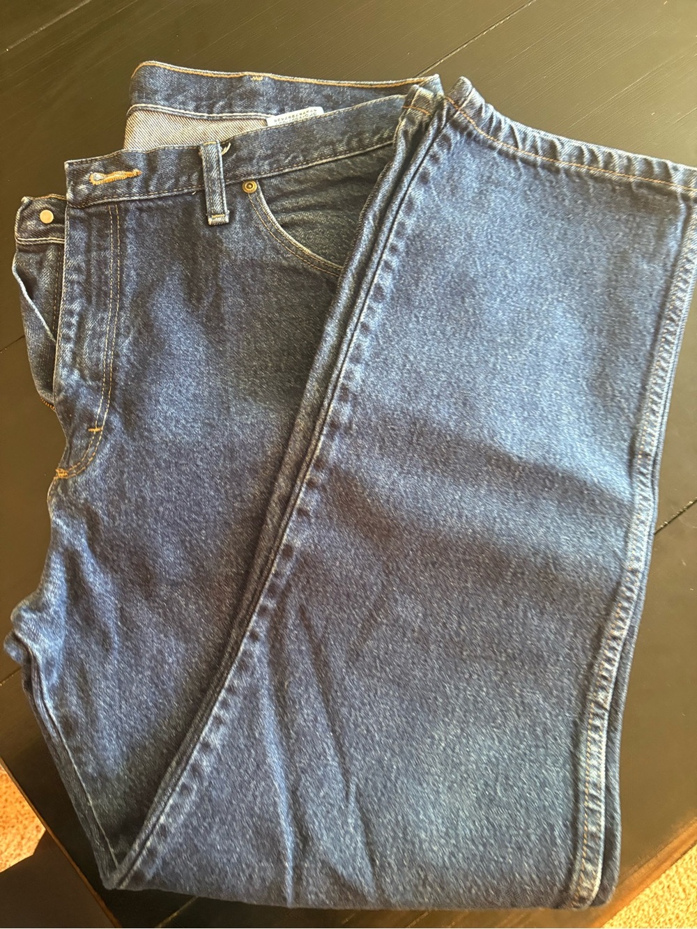 Wrangler Dark Blue Denim Jeans with Red Logo Tag